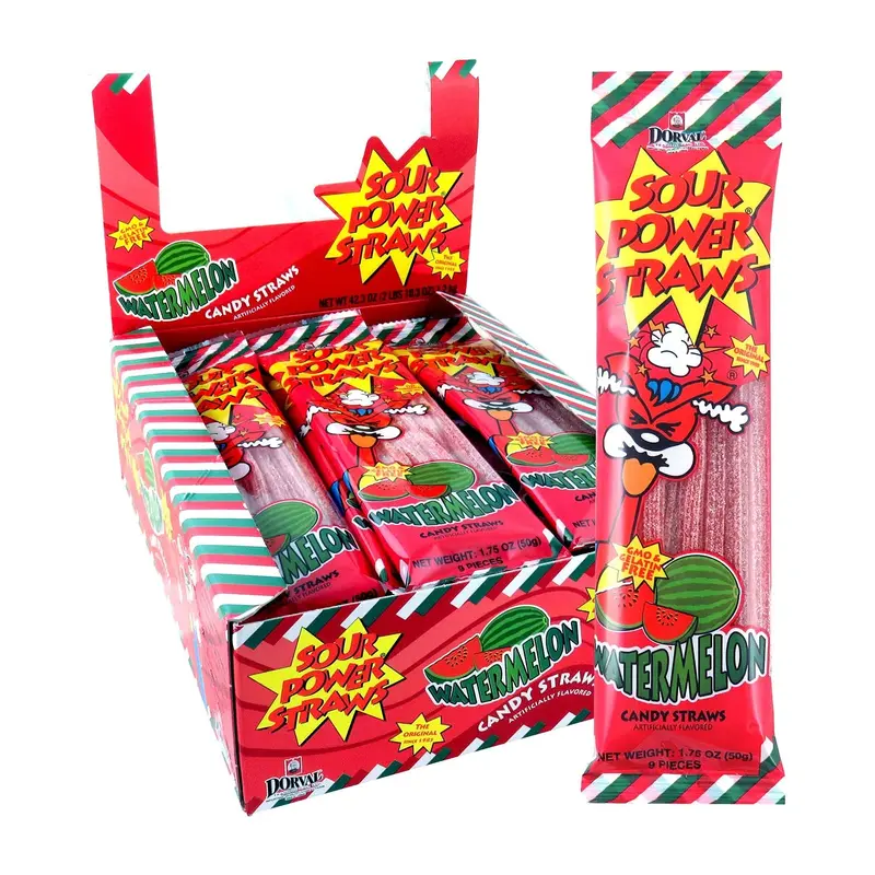 Sour Punch Straws Watermelon | 24ct, Box