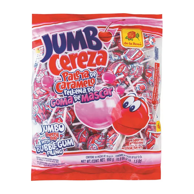 De La Rosa Paleta Jumbo Cereza | 50ct, Bag