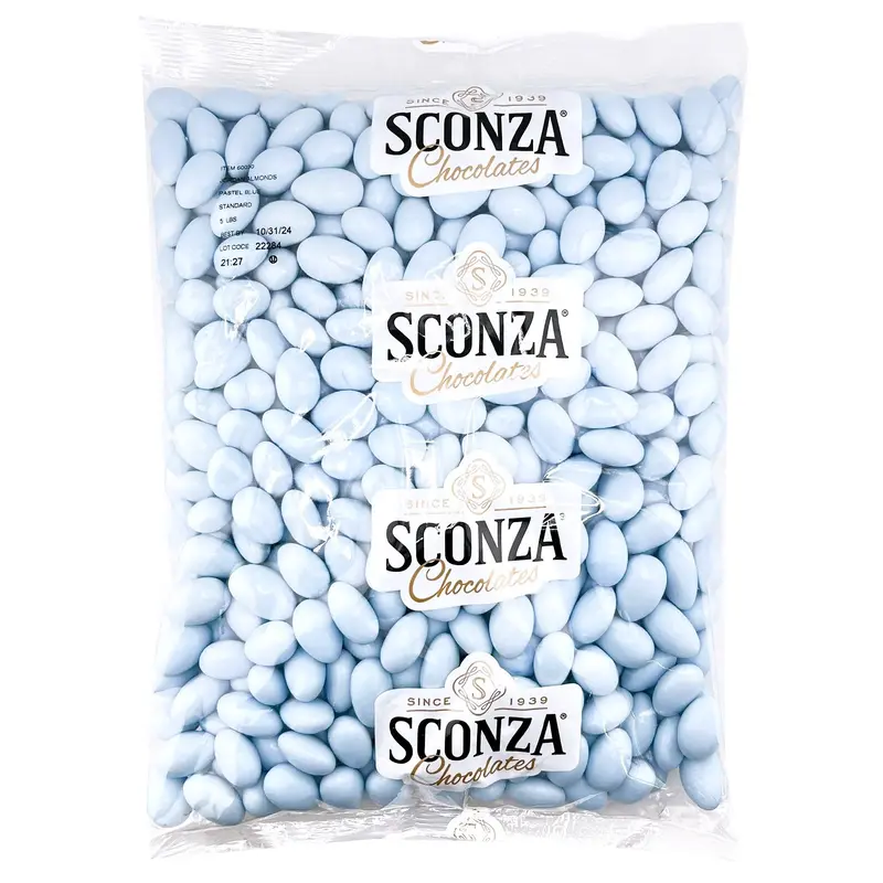 Sconza Jordan Almonds Blue | 5lb, Bag