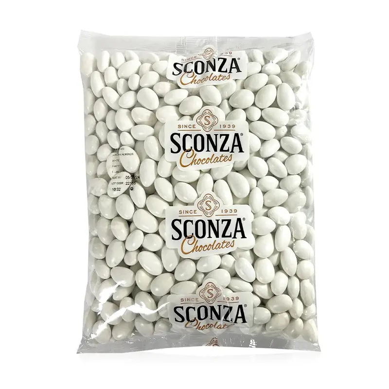 Sconza Jordan Almonds White | 5lb, Bag