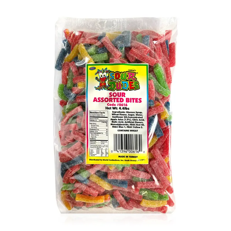 World's Sour Dudes Sour Assorted Bites | 2.2lb, Bag