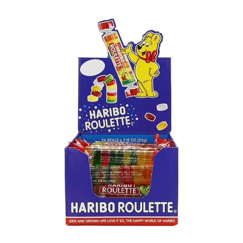 Haribo Roulette Gummi Candy Roll | 0.87oz, 36ct, Box