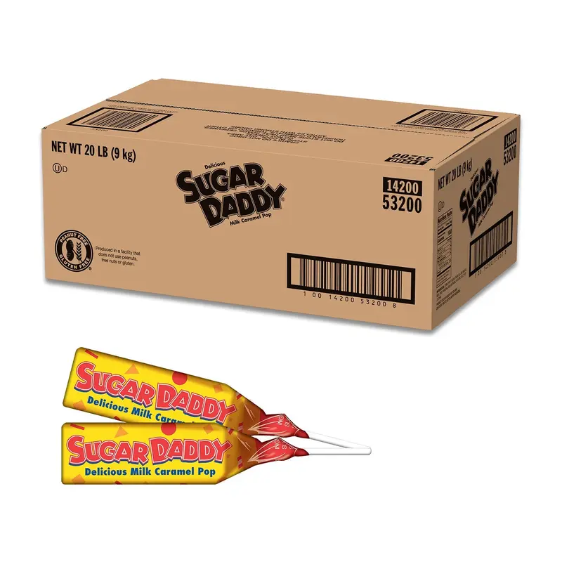 Sugar Daddy Milk Caramel Pops | 20lb, Case