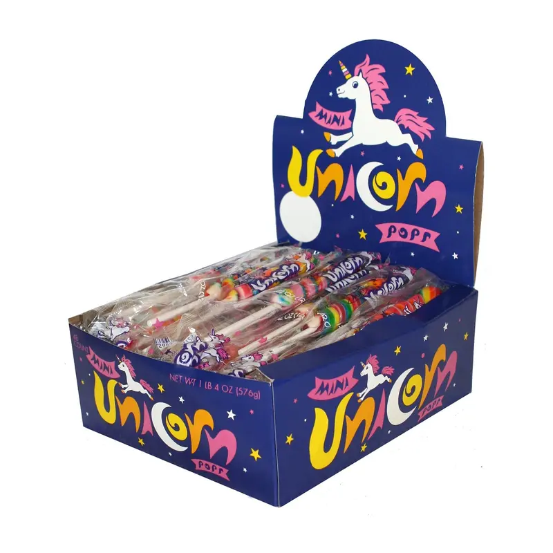 Unicorn Pops Mini Rainbow Lollipop | 0.42oz, 48ct, Box