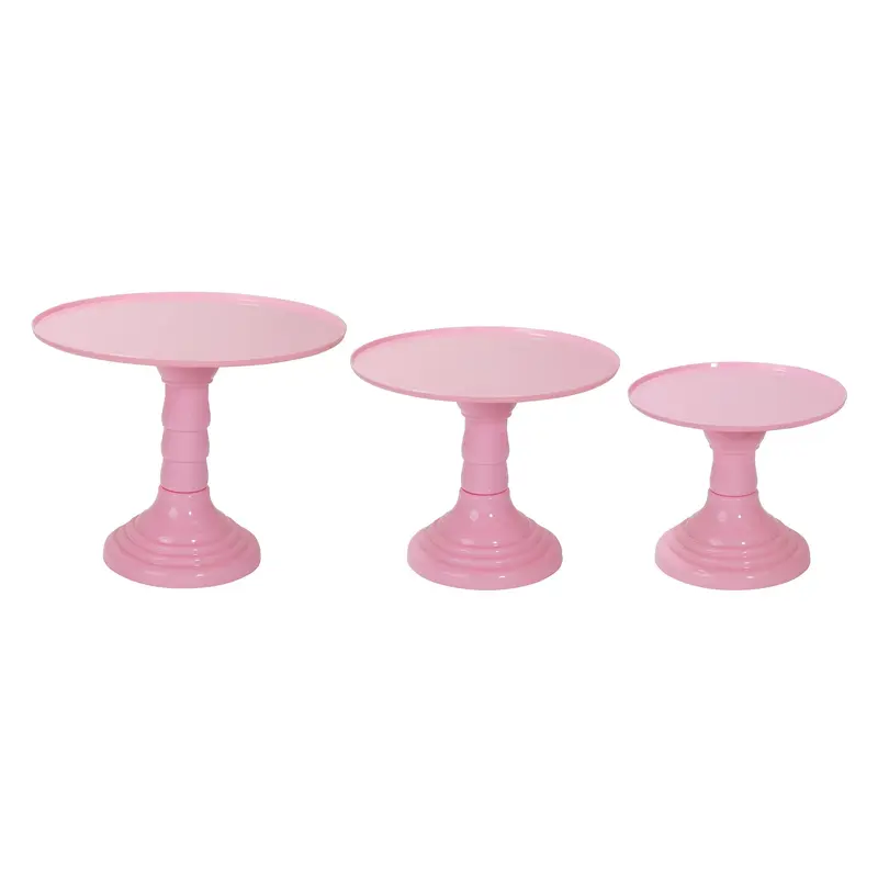 Plastic Cake Stand (3 pcs) Pink | Box