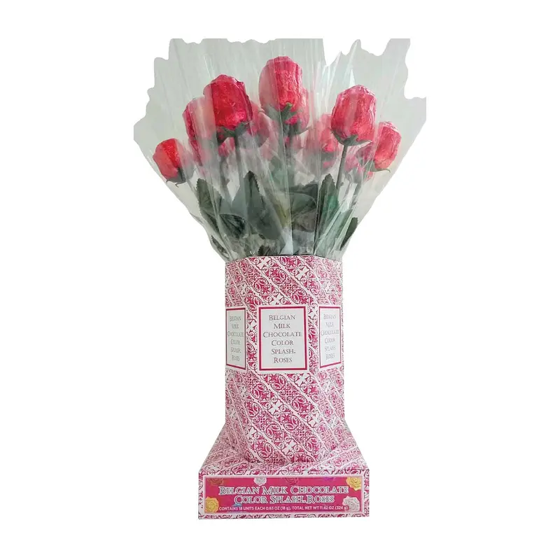 R L Albert & Son Milk Chocolate Foil Red Roses | 20ct, Case