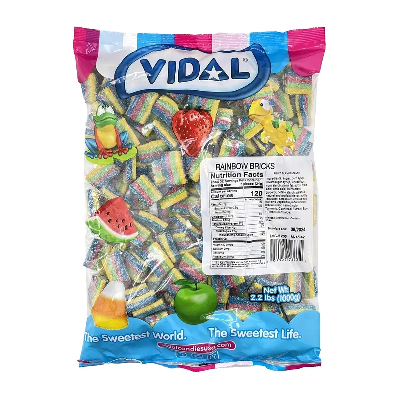 Vidal Gummy Rainbow Brick | 2.2lb, Bag