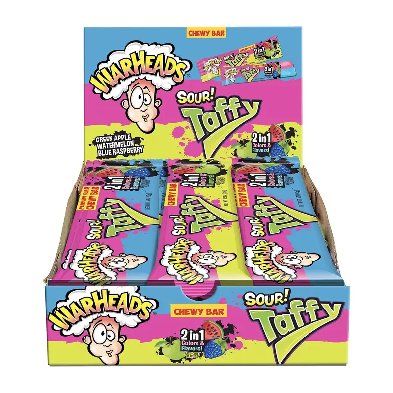 Warheads Taffy Bar (2") | 1.49oz, 24ct, Box