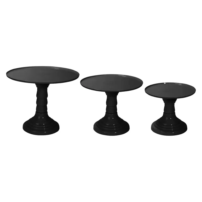 Plastic Cake Stand 3 pcs Black | Box