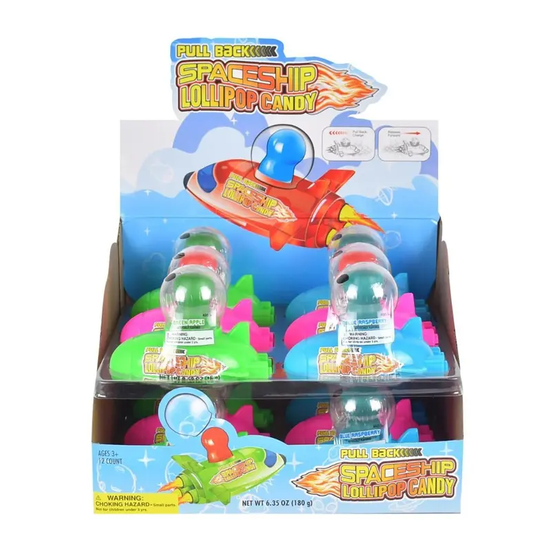 Koko's Pull Back Spaceship Lollipop | 12ct, Box
