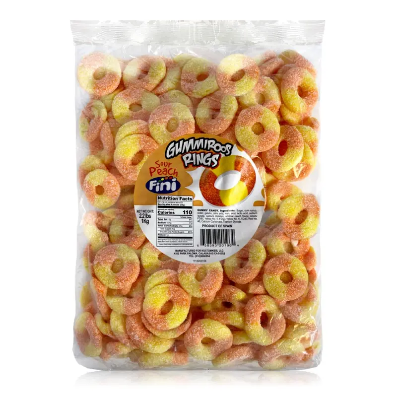 Kustomkids Sour Peach Rings | 2.2lb, Bag