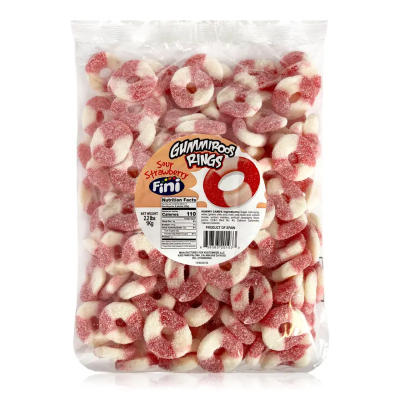 Kustomkids Sour Strawberry Rings | 2.2lb, Bag