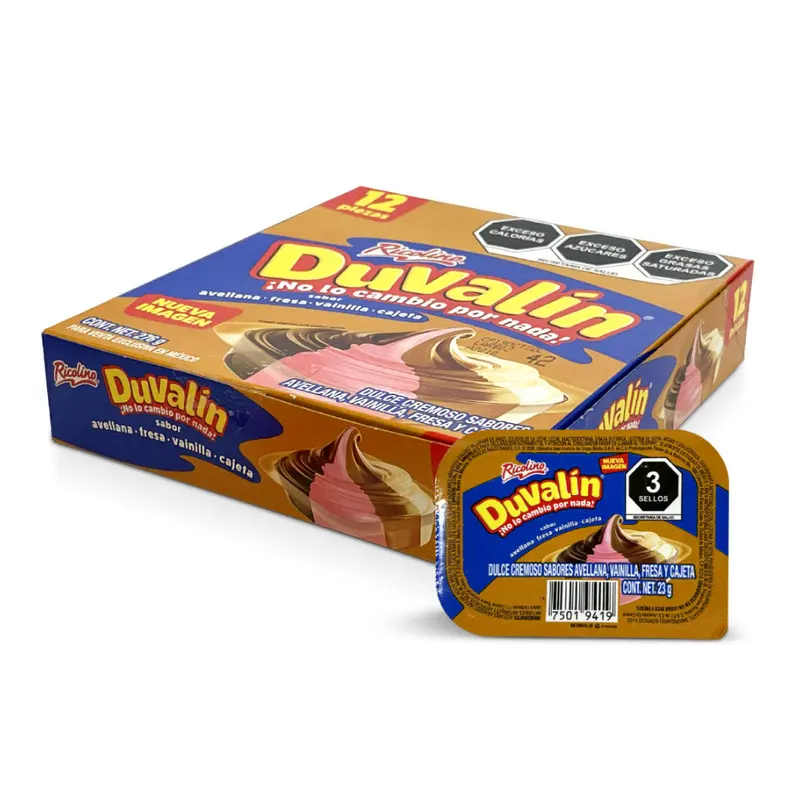 Ricolino Duvalin 4 Sabores | 12ct, Box