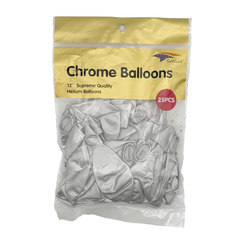 Balloons Chrome (12") Silver | 25ct, Bag