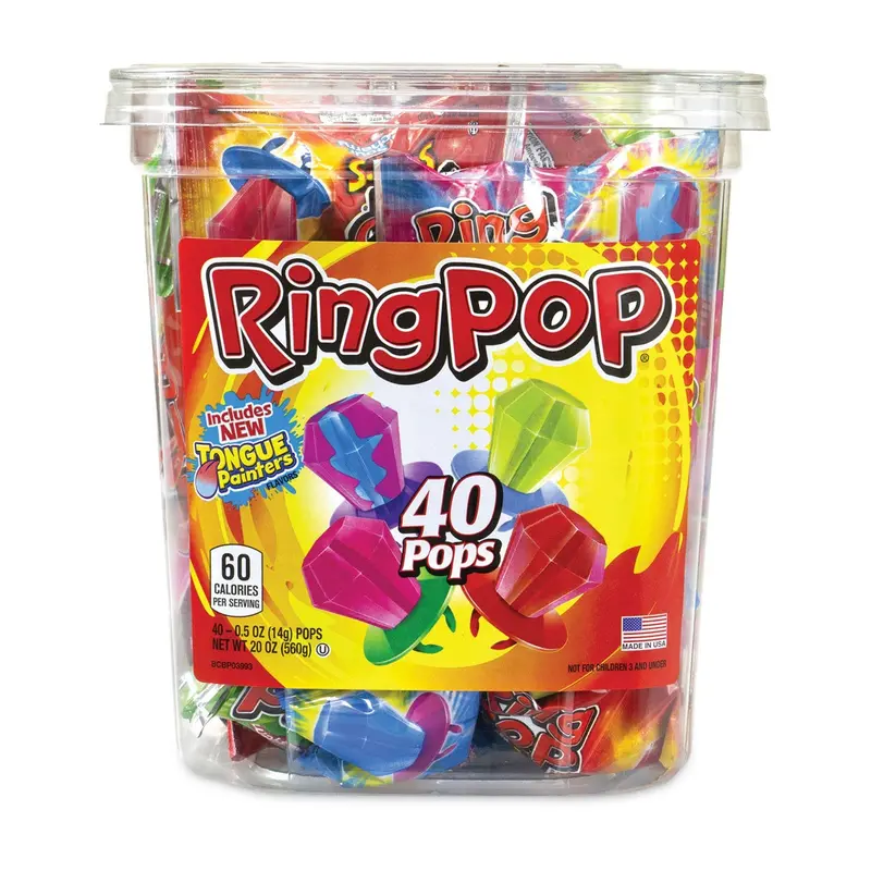 Bazooka Ring Pop Assorted Tub | 40ct, Tub