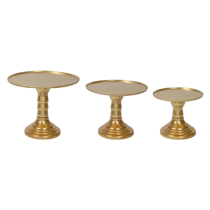 Plastic Cake Stand 3 pcs Gold | Box