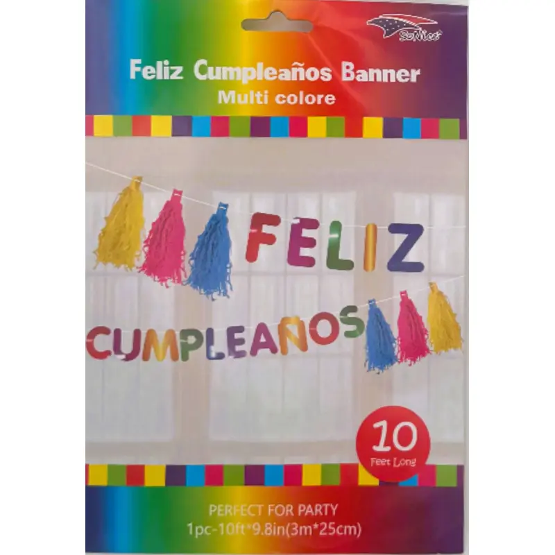 Feliz Cumpleaos Tassel Banner Assorted 1ct