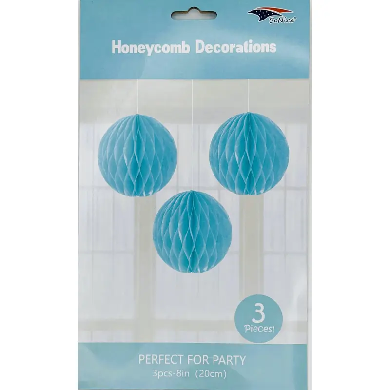 Honeycomb 8 inch 3-piece - Light Blue