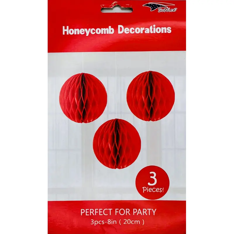 Honeycomb 8 inch 3-piece - Red