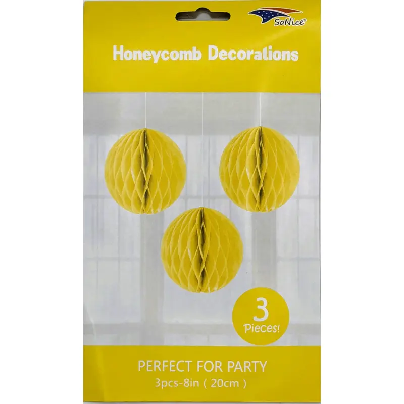 Honeycomb 8 inch 3-piece - Yellow