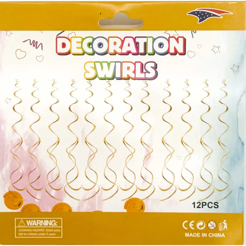 Metalic Swirl 12 pieces -Gold