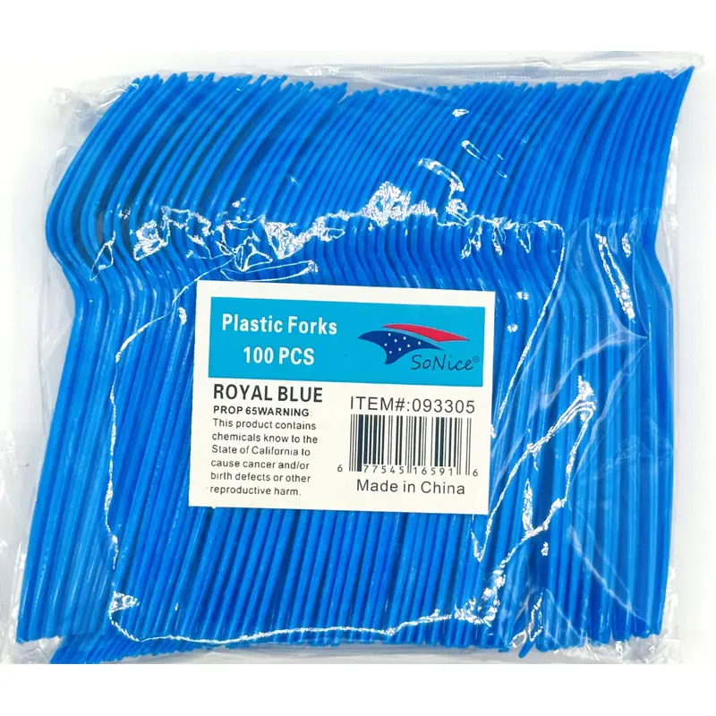 Plastic Fork 100ct-Royal Blue