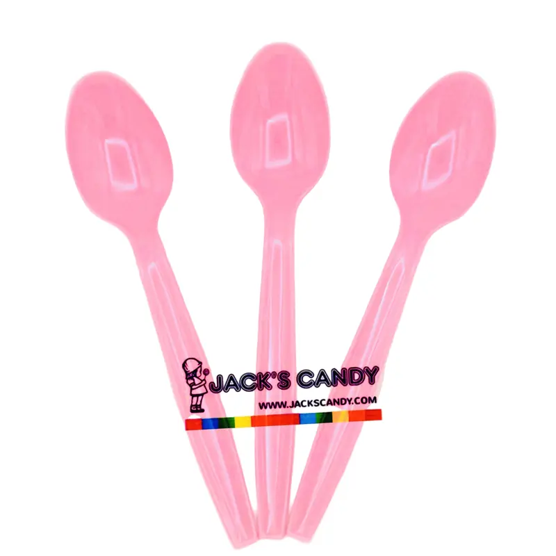 Plastic Spoons Light Pink 100ct