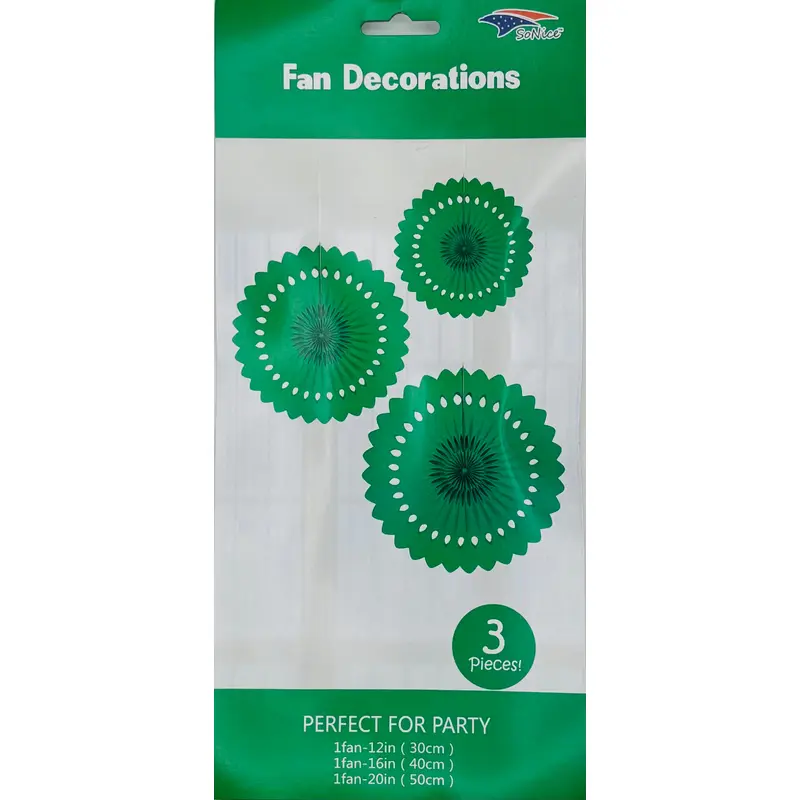 Tissue Fan Decor 3 pieces-Emerald