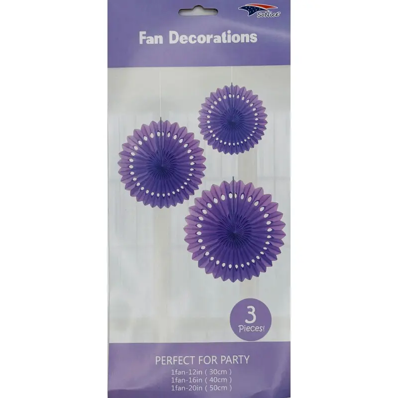 Tissue Fan Decor 3 pieces-Lavender