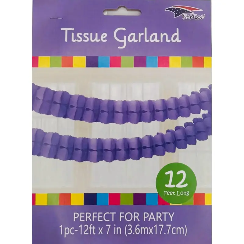 Tissue Garland 12 count-Lavender