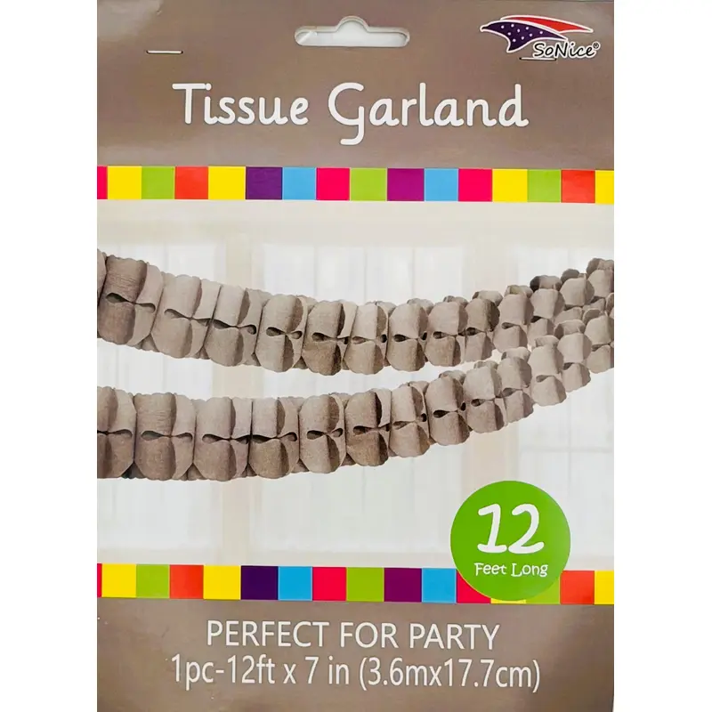 Tissue Garland 12 count-Silver