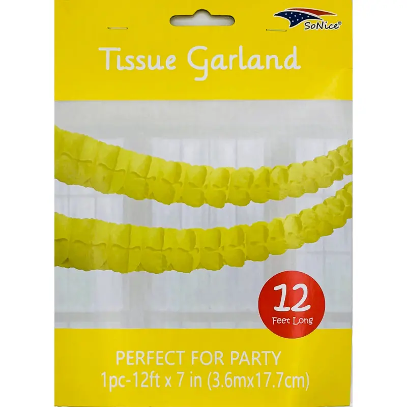 Tissue Garland 12 count-Yellow
