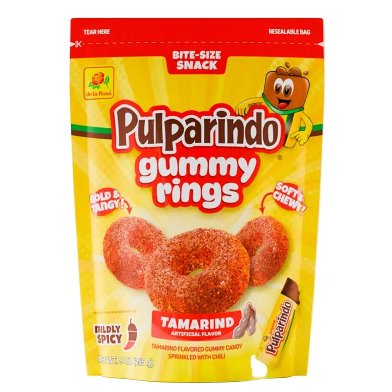 De La Rosa Gummy Rings Tamarind 9oz Bag