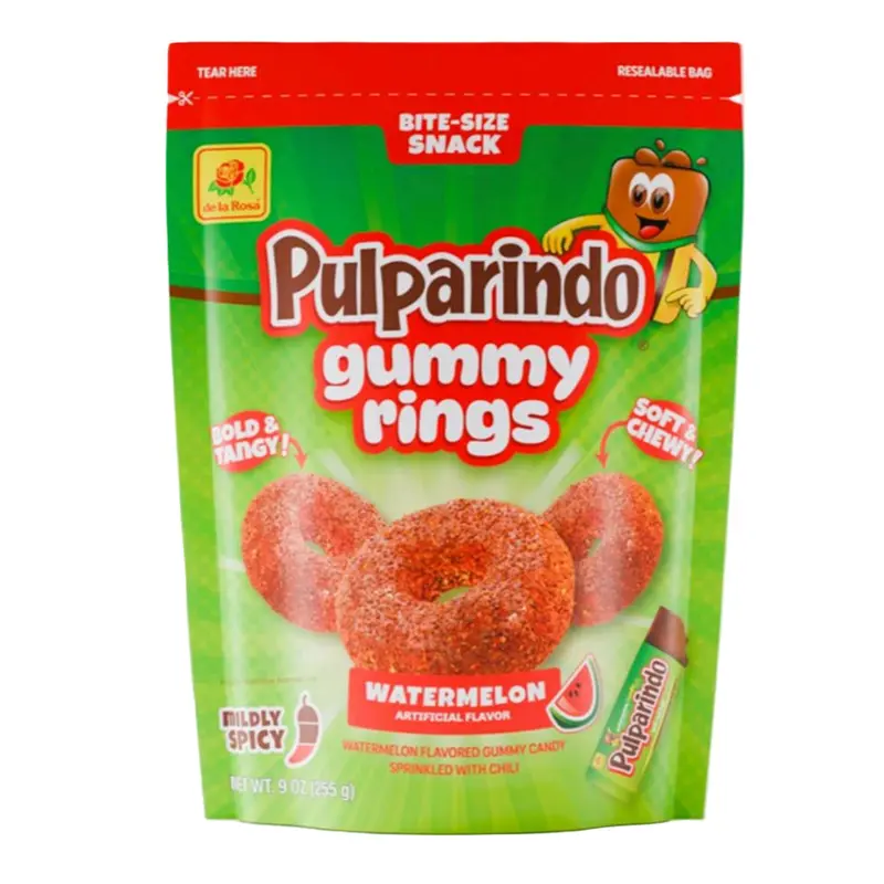 De La Rosa Gummy Rings Watermelon 9oz Bag