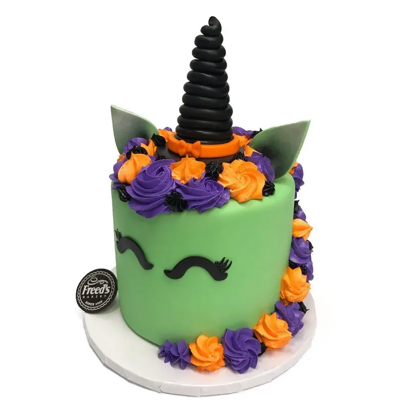 Unicorn Witch Halloween Birthday Cake