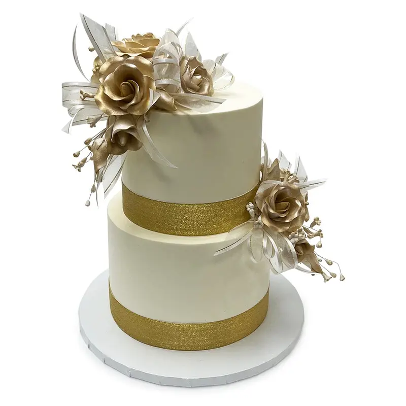 Bands of Gold Wedding Cake