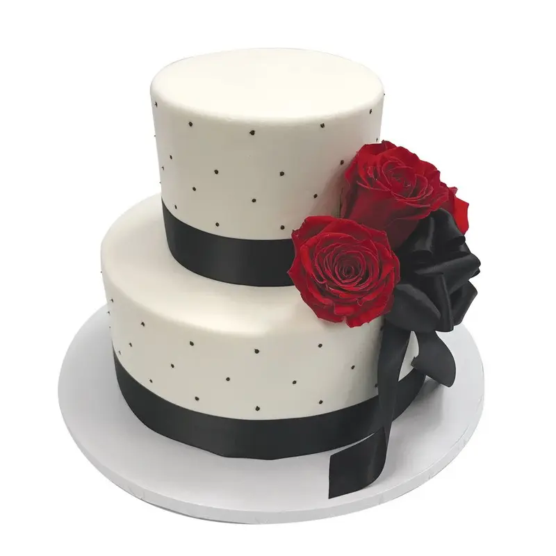 Red Rose Affair Wedding Cake