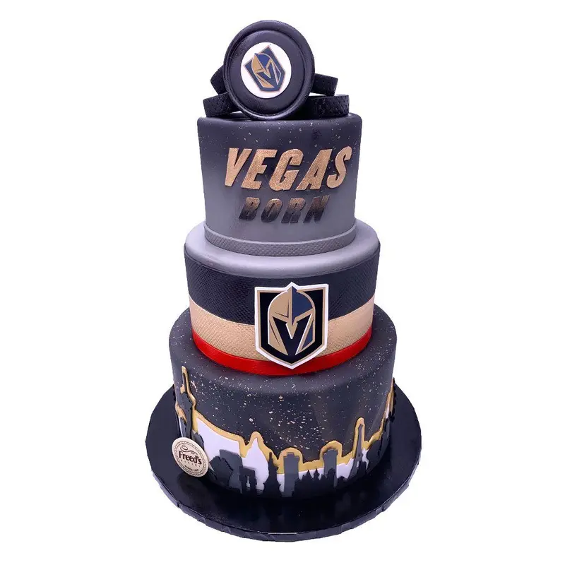 Vegas Born Vegas Golden Knights Cake