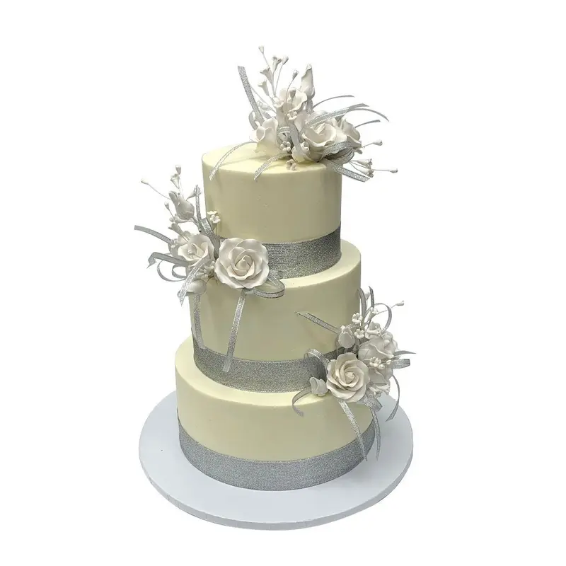 Bands of Silver Wedding Cake