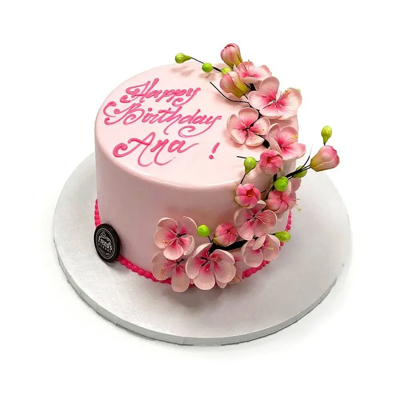 Pink Blossom Birthday Cake