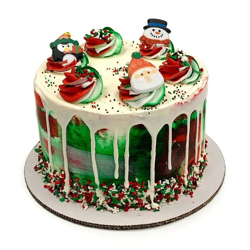 Red Green Swirl Holiday Cake