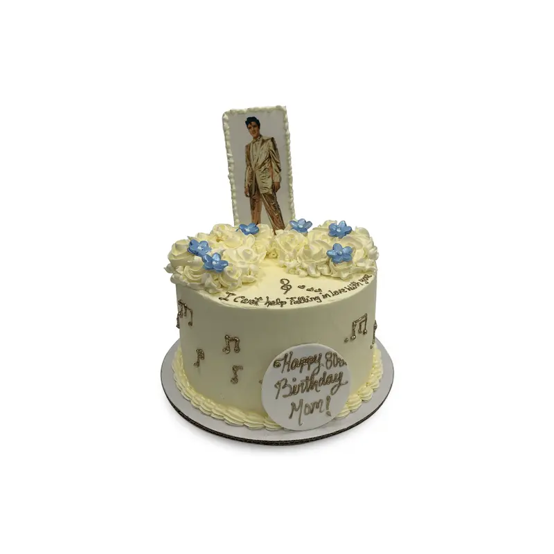 Blue Suede Floral Cake