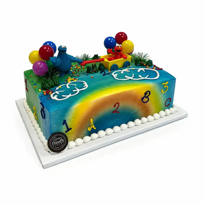 Sesame Cart Birthday Cake