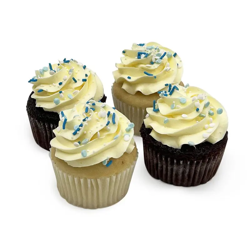 Blue Confetti Cupcake