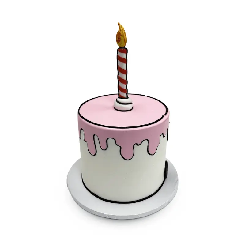 Comic Candle Icing Cake