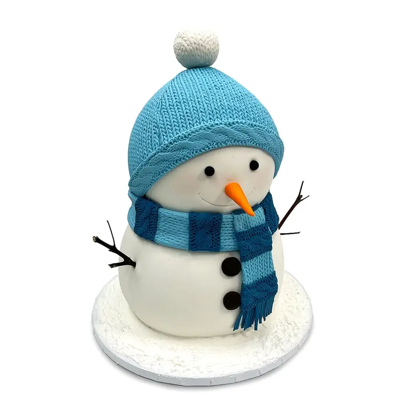 Blue Scarf Snowman