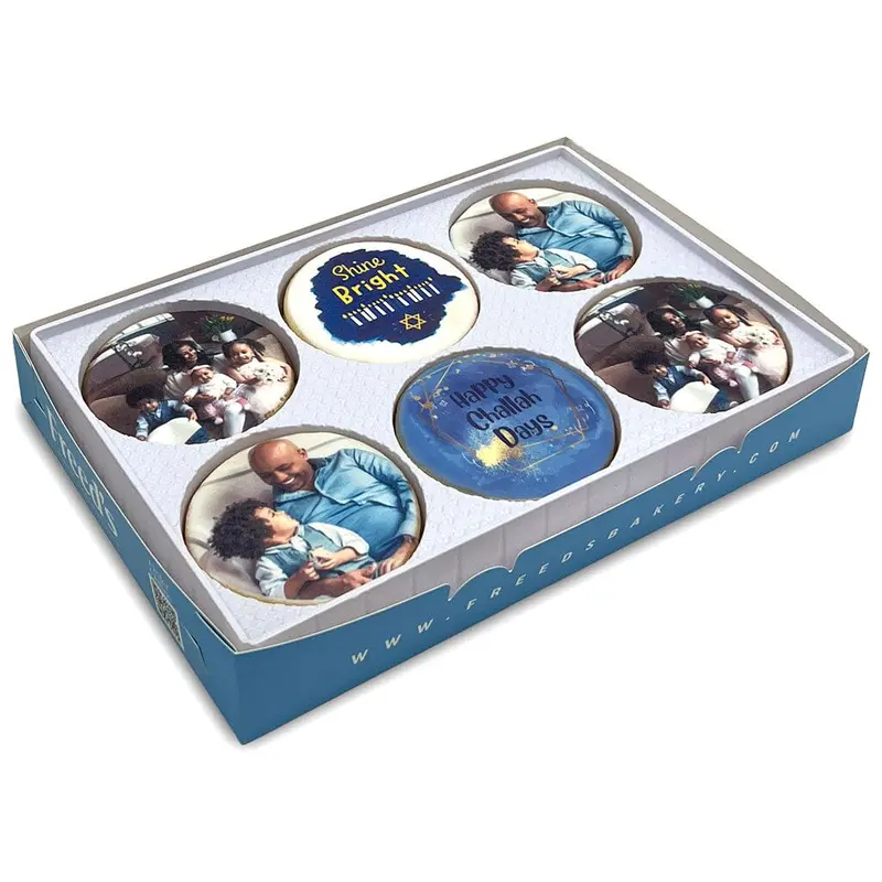Bright Menorah Custom Cookie Gift Box