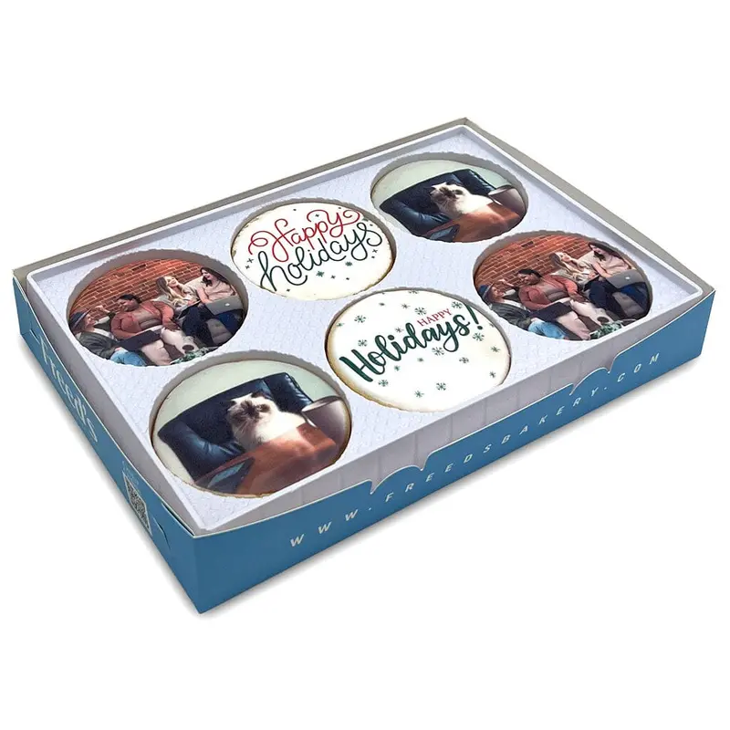 Happy Holidays Custom Cookie Gift Box