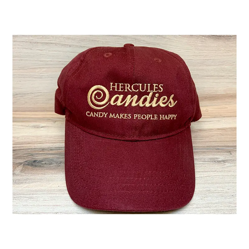 Hercules Candy maroon logo hat