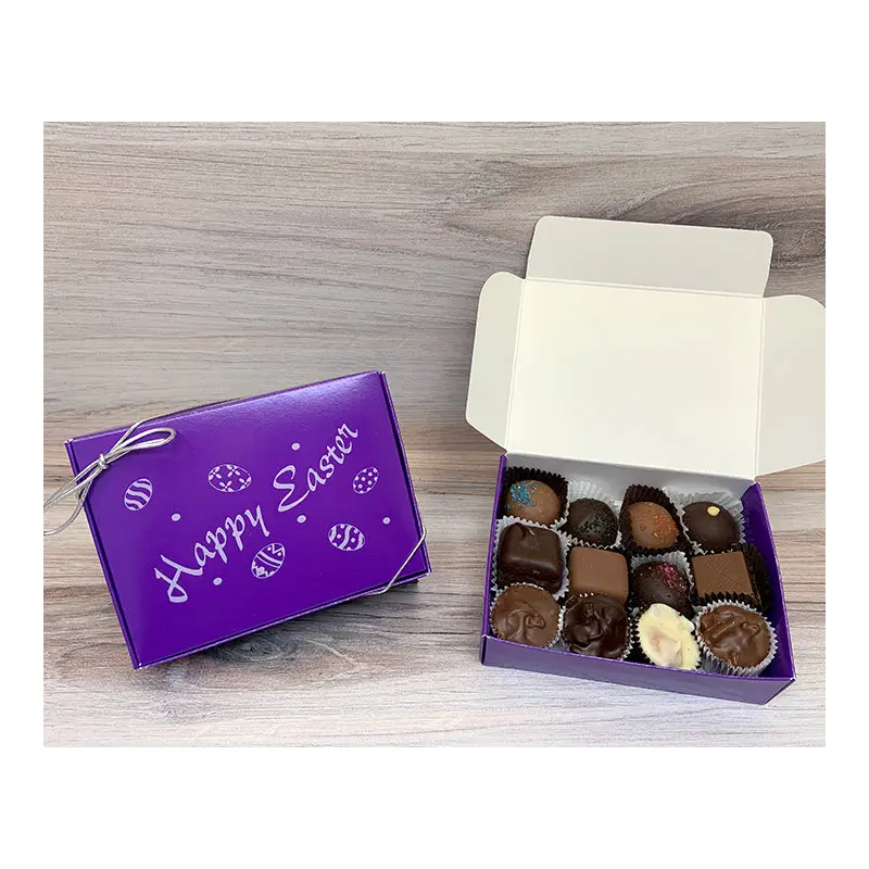 Happy Easter, purple box, assorted chocolates, 5 ounces